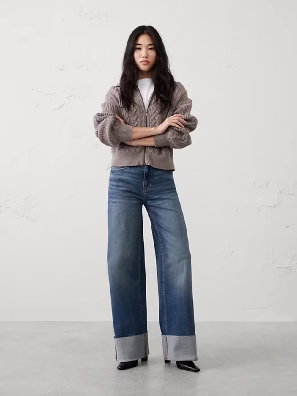 Banana Republic High Rise Wide Leg Jeans size 30 Medium Wash